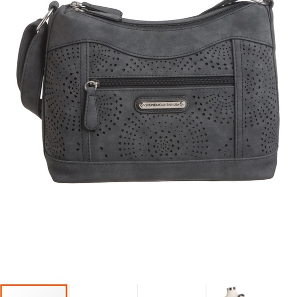 Stonemoutain Charcoal Grey Nubuck Faux Leather Irene Hobo Handbag NWT. - Picture 4 of 13